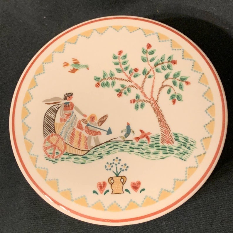 Vintage Villeroy /& Bock American Sampler Trinket Box 1981