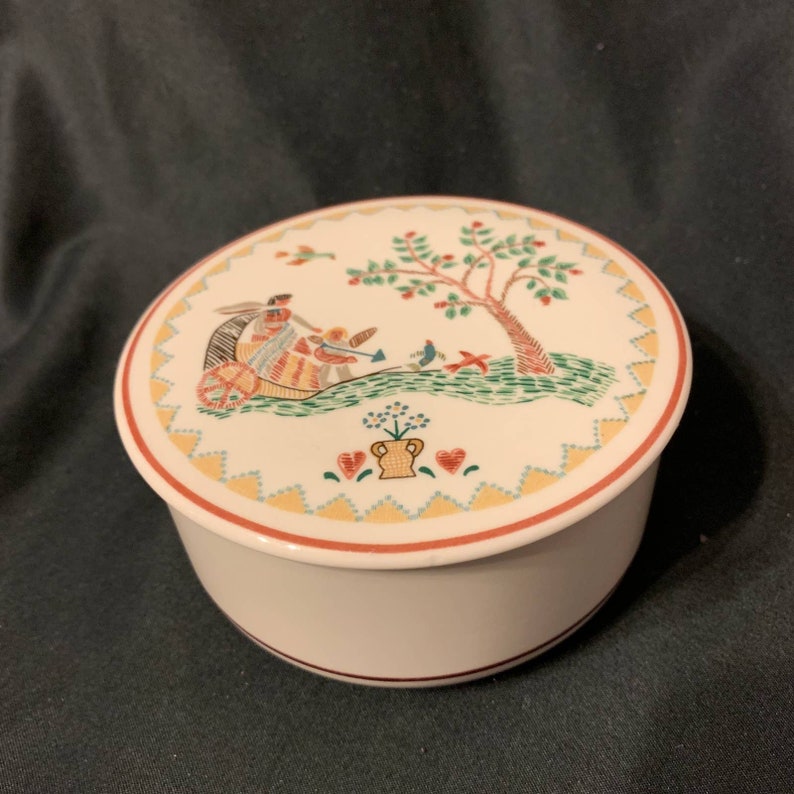 Vintage Villeroy /& Bock American Sampler Trinket Box 1981
