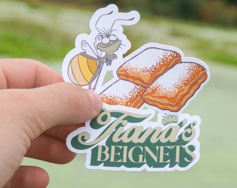 Tiana&#39;s Bayou Stickers | Tiana&#39;s Beignets, Princess & the Frog | Water Resistant Shiny or Holographic Stickers | Riley Rudd Co.