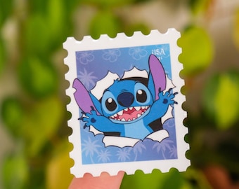 Lilo & Stitch Stamp Sticker | Ohana, Water Resistant (2" x 1.6")