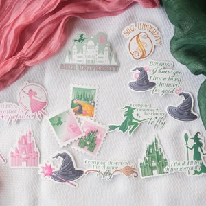 Wicked Movie Inspired Water Resistant Shiny or Holographic Stickers | Elphaba, Glinda, Fiyero | Broadway, Wicked Witch, Oz | Riley Rudd Co.