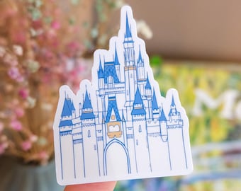 Naklejka Zamek Kopciuszka | Ręcznie rysowany Disney World (błyszczący lub holograficzny)