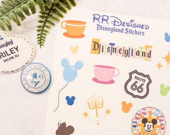 Disneyland Waterproof Sticker Sheet - RRDesigned/RR Studio Designs