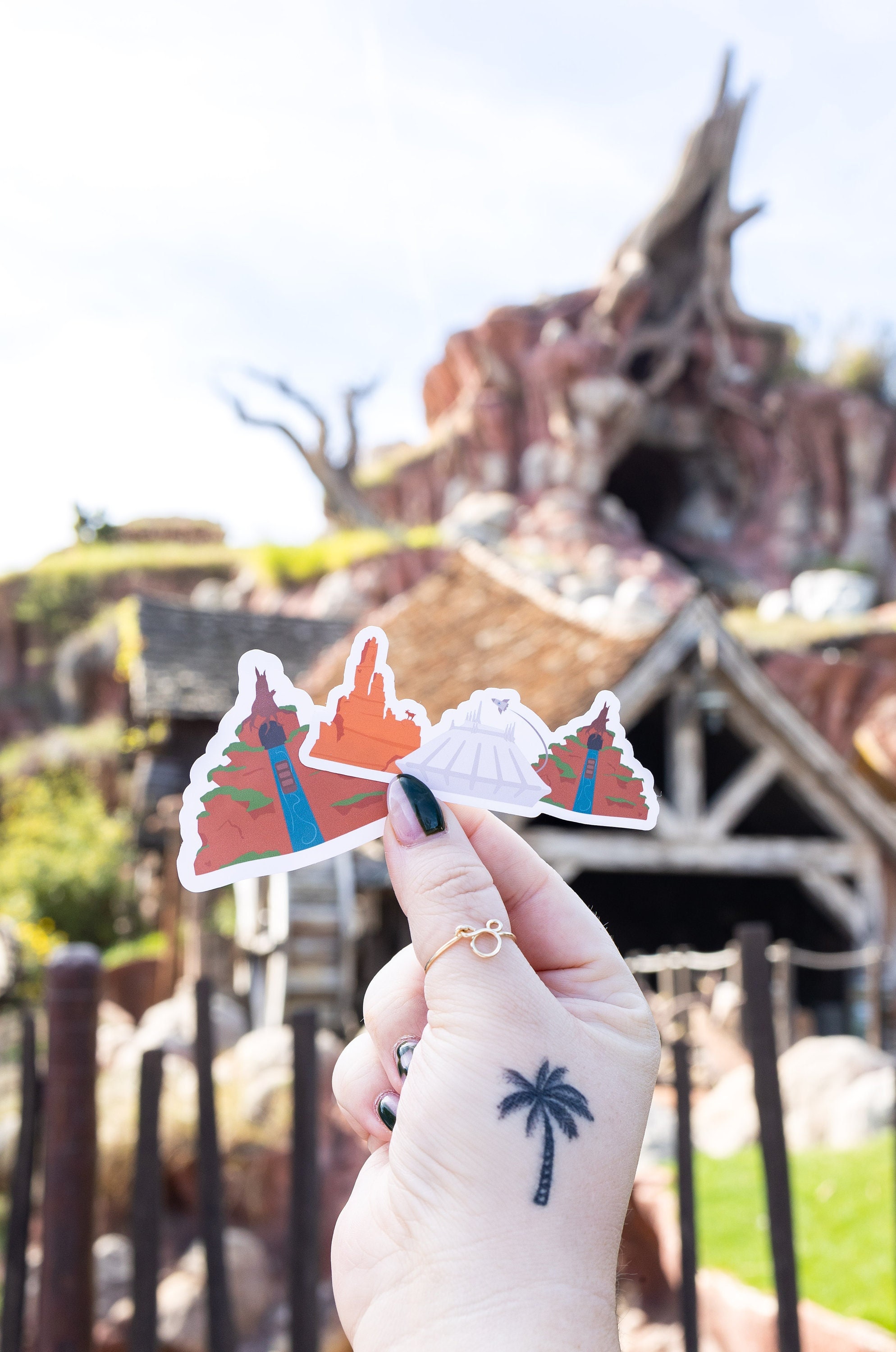 The Mountains Stickers | Water Resistant, Shiny or Holographic | Space Mountain, Splash Mountain, Big Thunder Mountain | Second Star Co.