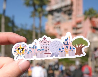 Disney Park Hopper Sticker | Disney World, Disneyland Park Icons | Water Resistant Shiny or Holographic Stickers | Riley Rudd Co.