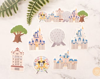 Disney Park Icons Waterproof Matte Stickers - RRDesigned/RR Studio Designs