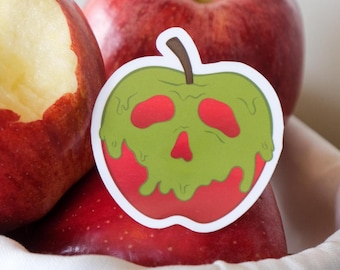 Poison Apple Aufkleber | Schneewittchen 7 Zwerge, böse Königin, magischer Wunschapfel | Wasserfester, glänzender oder holografischer Aufkleber | Second Star Co.