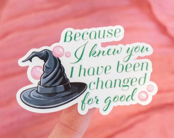 Sticker voorgoed gewijzigd | Waterbestendig glanzend of holografisch | Elphaba, Glinda, Broadway | Second Star Co
