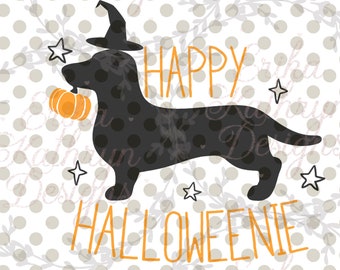 Happy Halloweenie SVG | fun dachshund design for fall and Halloween | personal and commercial use
