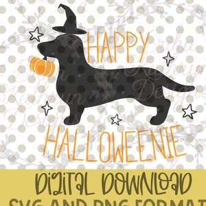 Happy Halloweenie SVG | fun dachshund design for fall and Halloween | personal and commercial use
