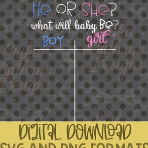 Gender Reveal Chalkboard SVG | Design for gender reveals | personal and commercial use