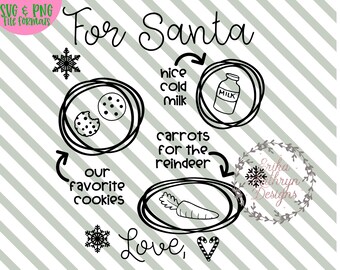 Santa plate SVG Christmas cookies milk reindeer food personal or commercial use | now with non-American spelling SVG