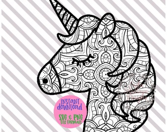 Unicorn Mandala Svg Etsy