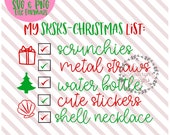 VSCO sksksksksk Christmas list SVG holidays vsco girl