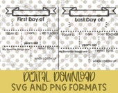 First & Last Day of School Dot Lines Chalkboard SVG bundle | personal or commercial use | Non American spelling available