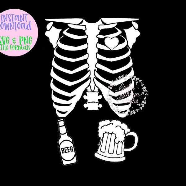 Husband skeleton with beer SVG for Halloween