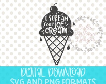 Ich schreie vier Eis SVG | 4. Geburtstag SVG