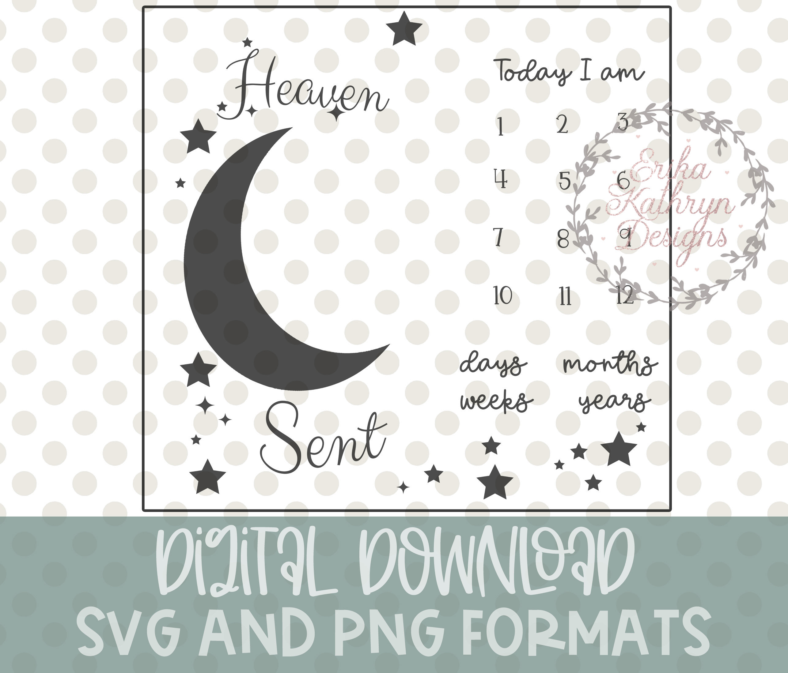 Milestone Blanket SVG large file Heaven Sent Etsy