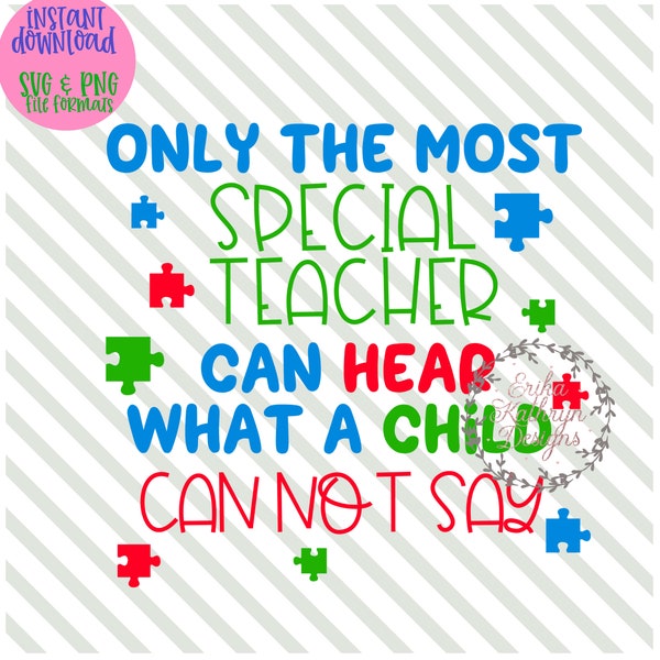 Special teacher SVG autism special needs teacher gift