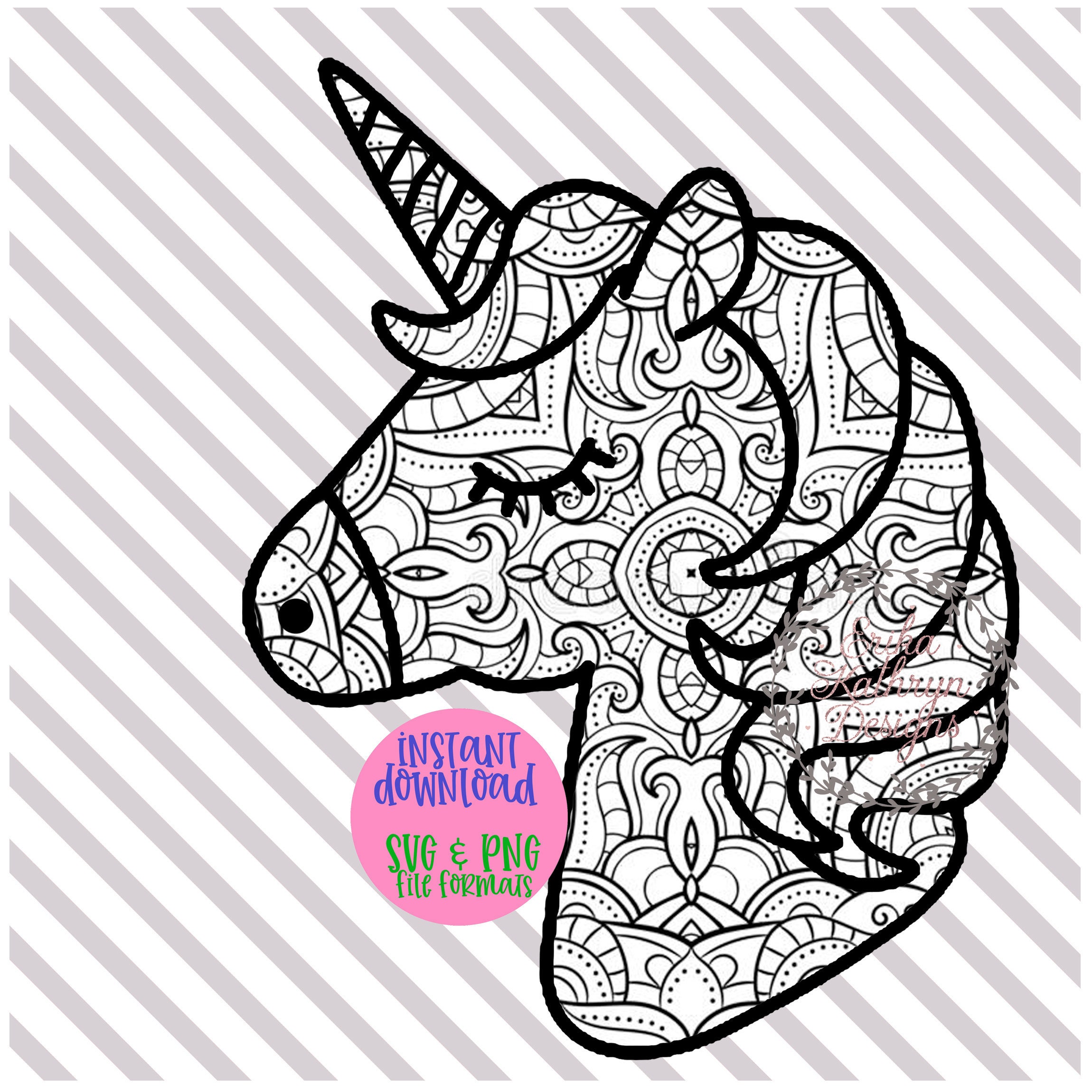 Unicorn Mandala SVG - Etsy