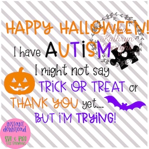 Autism awareness halloween SVG