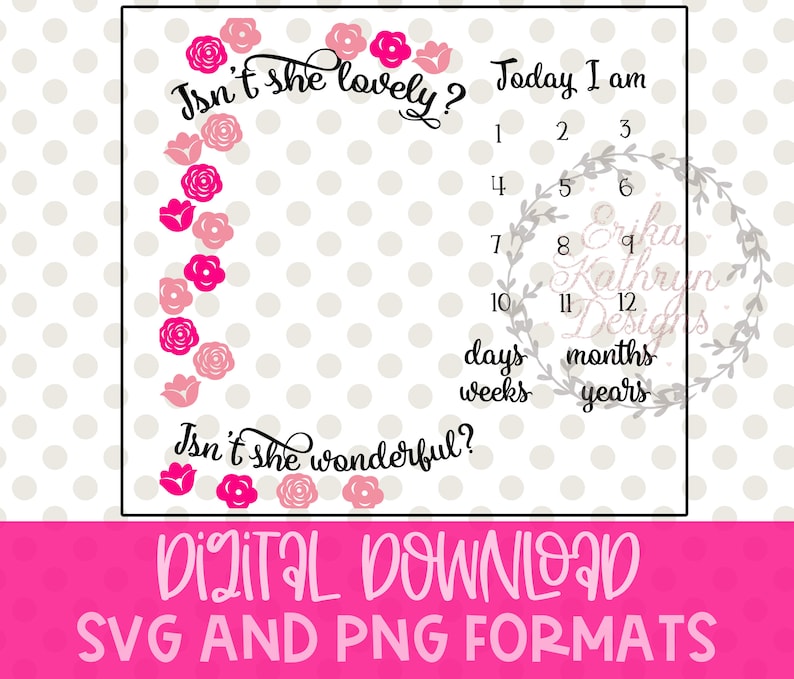 Download Milestone Blanket SVG large file Isn't She Lovely for | Etsy