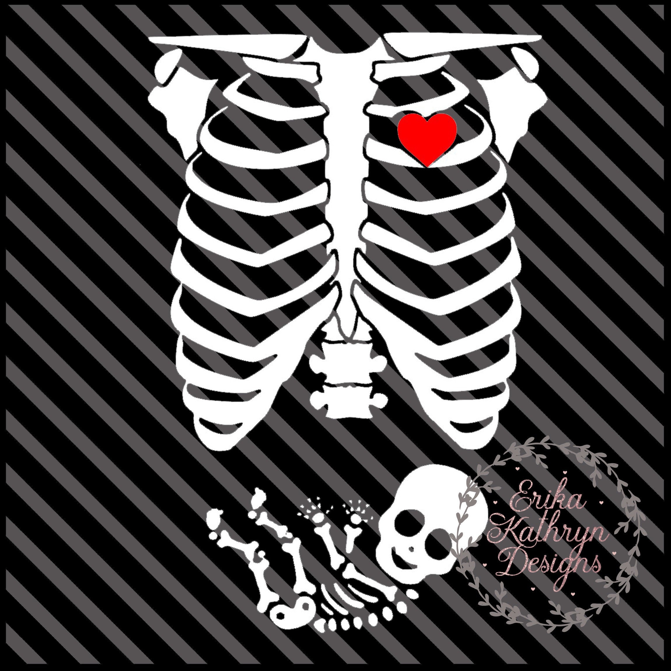 Pregnant Skeleton SVG | Etsy