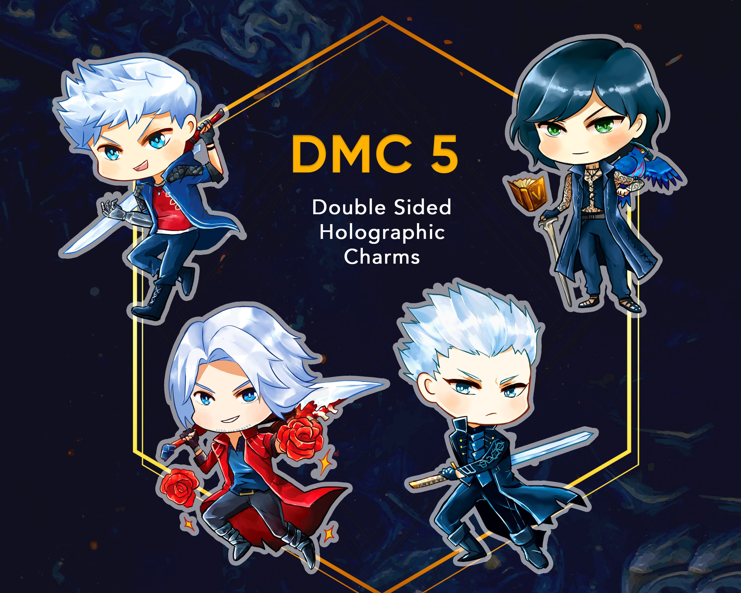 DMC 5 Holographic Acrylic Charms Etsy