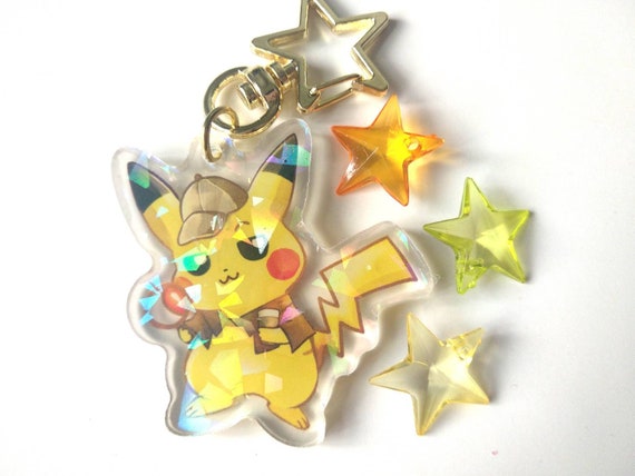 Buy Detective Pikachu Holographic Acrylic Charm Online in India - Main Image