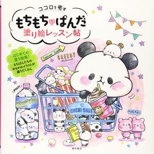 Libro para colorear de Japón, página para colorear en pdf, panda de dibujos animados, colorear números,