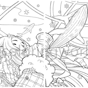 May include: A black and white illustration depicting a scene with numerous characters. The scene is set in a room with a large window. The characters are all wearing different clothes and interacting with each other. The illustration is detailed and intricate.