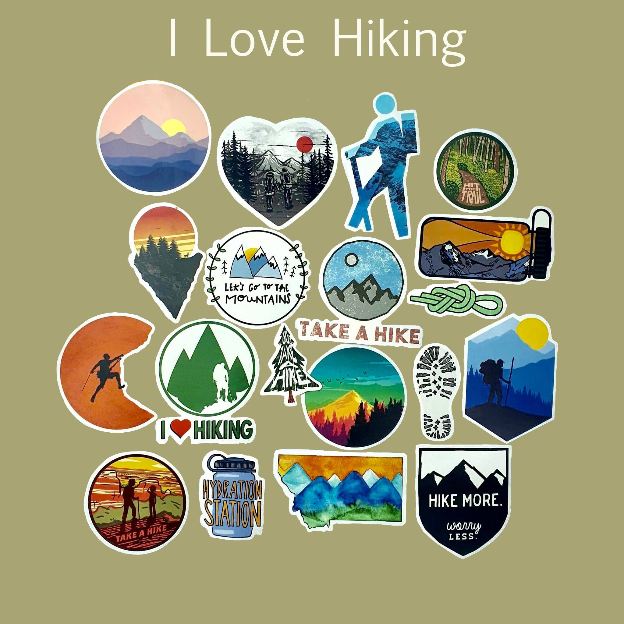 I Love Hiking Sticker Pack Etsy