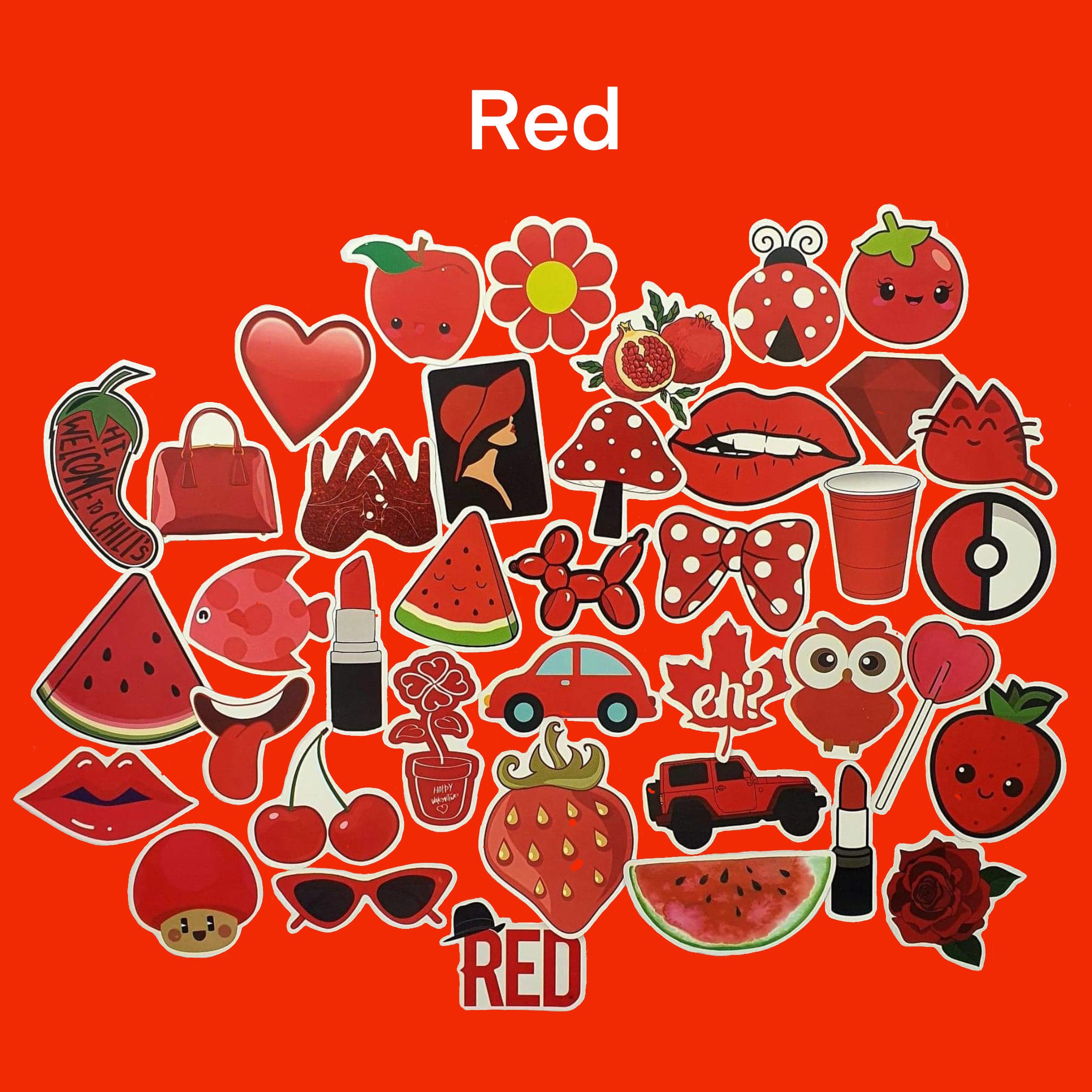 Such Dir Eine Farbe Aus Sticker Rote Farbe Themen Sticker Pack | Etsy