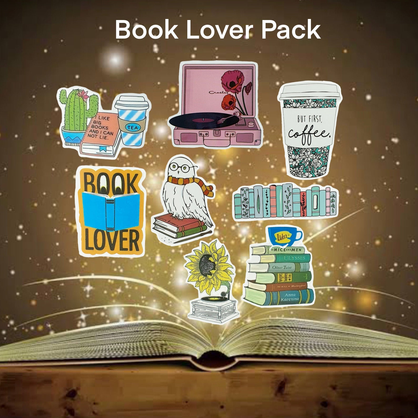 Book Lover Sticker Pack Etsy