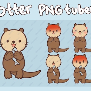 Vorgefertigte Animierte Stimme Reactive Otter PNGtuber model | Vtuber / Twitch / Youtube / Stream / Discord