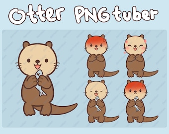 Premade Animated Voice Reactive Otter PNGtuber model | Vtuber / Twitch / Youtube / Stream / Discord
