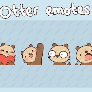 Premade cute otter emote pack for Twitch Discord Youtube