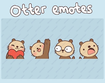 Premade cute otter emote pack for Twitch Discord Youtube