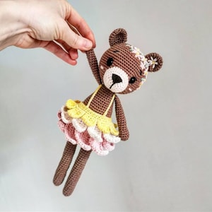 Cute crocet bear Flora (US) // Søt heklet Bjørn Flora (NO)