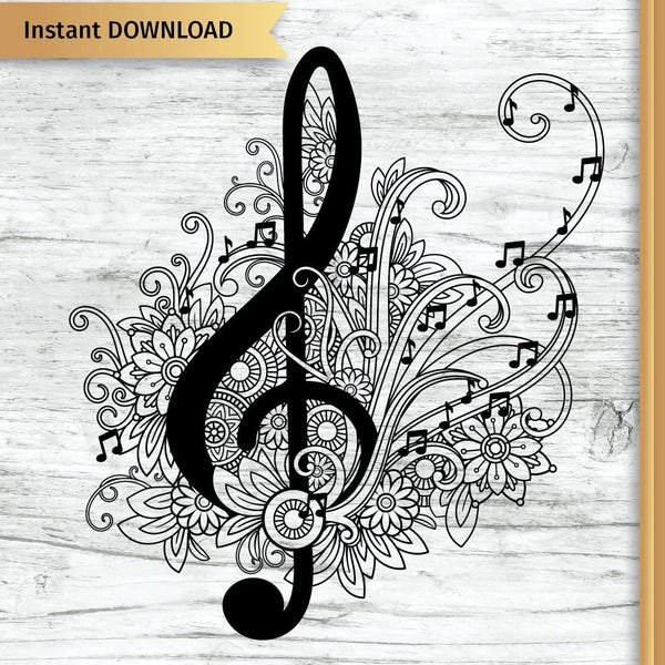 Treble Clef SVG, Music Teacher SVG, Music Notes SVG.