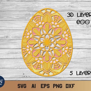 Easter SVG 3D Layered Mandala SVG Digital Cutting File - Etsy