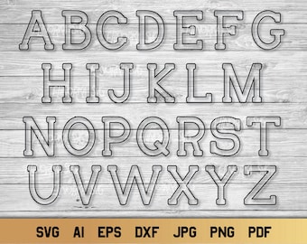 Alfabeto SVG, 26 lettere delineate SVG, iniziali dell'alfabeto per uso commerciale.
