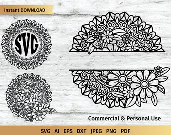 Download Mandala Frame Svg Etsy