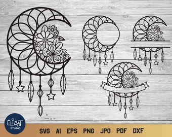 Free Free 130 Crescent Moon Dreamcatcher Svg SVG PNG EPS DXF File