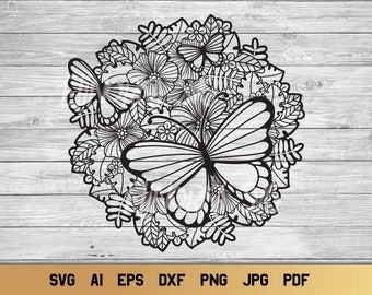 Download Free Butterfly Mandala Svg - SVG Layered