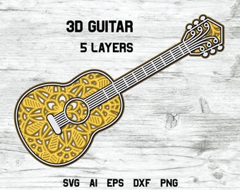 Download Guitar Svg Mandala Etsy