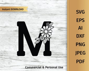 Download Floral Letter M Etsy