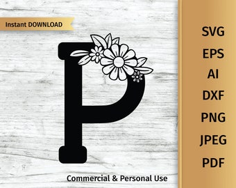 Download Floral Letter P Svg Etsy