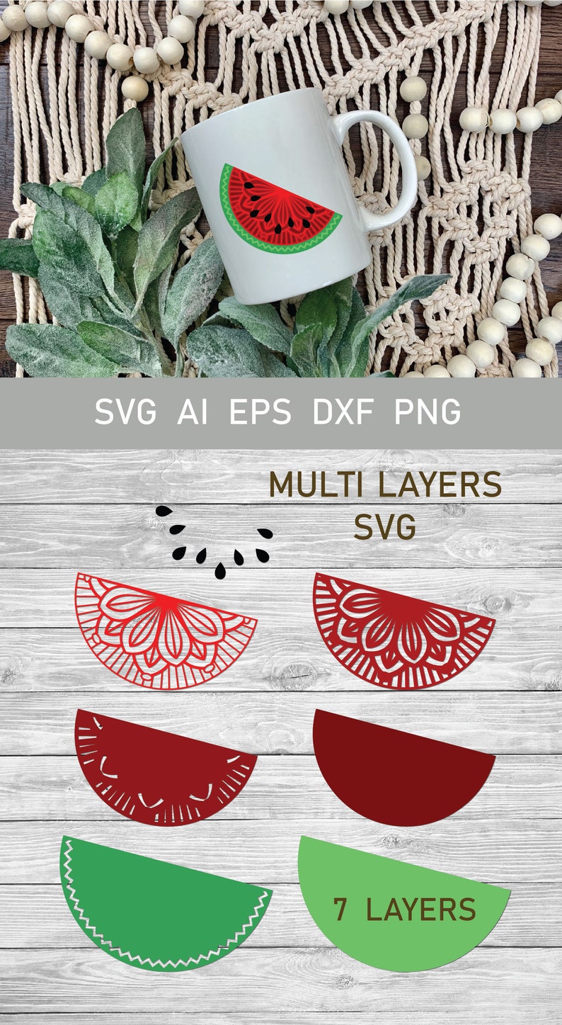 Download Multi Layer SVG Watermelon Half Mandala SVG 3d Layered | Etsy