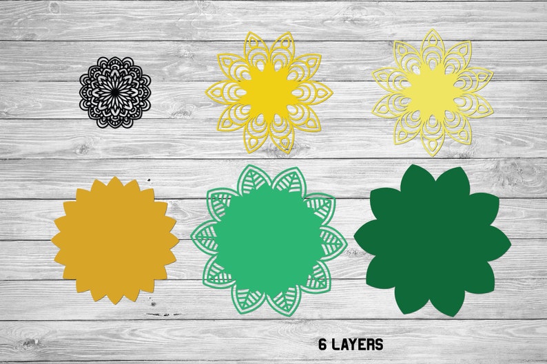 Sunflower Mandala svg 3D Layered Sunflower BUNDLE SVG Floral svg Fall svg Cut File Personal and Commercial Use Multi Layer SVG